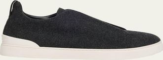 Ermenegildo Zegna Mens Triple Stitch Oasi Cashmere Slip-On Sneakers