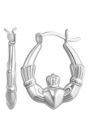 Candela Jewelry Sterling Silver Claddagh Huggie Hoop Earrings at Nordstrom Rack