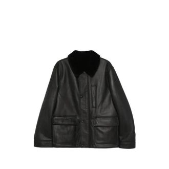 Yves Salomon Veste 70cm - Heren - Leren en Su&egrave;de Jassen - Zwart - 3XL - Leer - Jassen