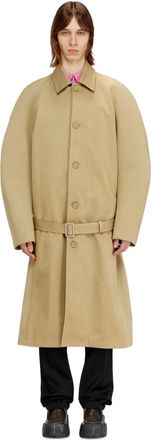 Diesel Trench coat with cocoon sleeves - Leather jackets - Man - Brown