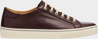 Brunello Cucinelli Mens Vulcanized-Sole Leather Low-Top Sneakers