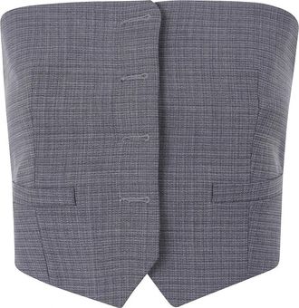 Alexander Wang Bustier Vest - Dames - Jassen - Grijs - Maat: 5XL Wol