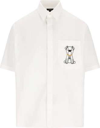 Fendi Overhemd met geborduurde hond - Wit