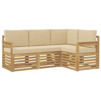 vidaXL Conjunto De Sof&aacute;s De Exterior 4 Pcs Y Beige Vidaxl