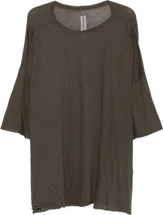Rick Owens Tops, Heren, Groen, ONE Size, Katoen, Groene Polos en T-shirts Ruwe Snit