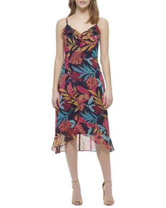 Kensie Printed Chiffon Midi Dress