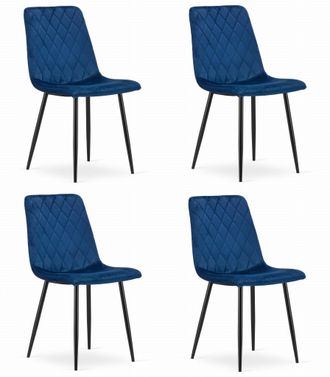 OEM Silla Tur&iacute;n - Terciopelo Azul Marino X 4