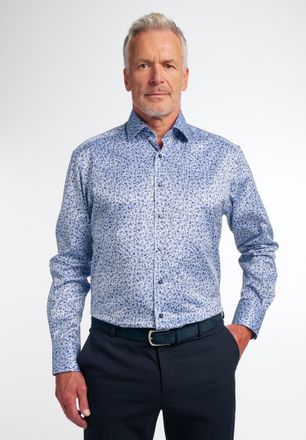 Eterna Langarmhemd ETERNA COMFORT FIT, Herren, Gr. 41, Normalgr&ouml;ssen, blau, Twill, 100% Baumwolle, normal, Manschette, Hemden Langarmhemd, NON IRON (b&uuml;gelfre