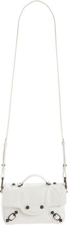 Balenciaga Nano Le City Flap Crinkle Leather Crossbody Bag in Optic White at Nordstrom