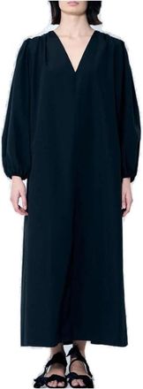 The Row Beauvoir Dress - Dames - Maxi kleedjes - Zwart - 2XS - Wol - Kleedjes