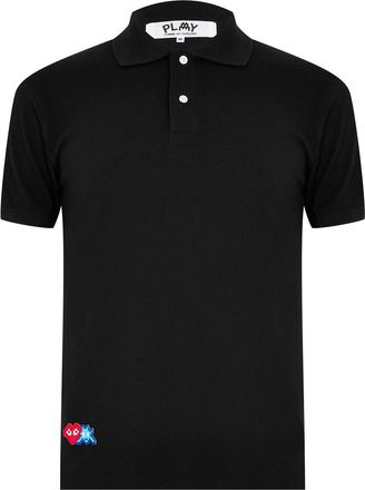 Comme Des Gar&ccedil;ons Polo shirt met Heart Invader-logo