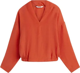 Summum Overhemden, Dames, Oranje, 2Xl, Polyester, Summum - Top met V-hals - 2s 3528-12492