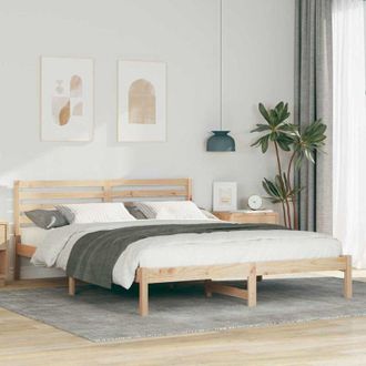 vidaXL Vidaxl - Estructura De Cama Marr&oacute;n 160 X 210 Cm Madera Maciza De Pino