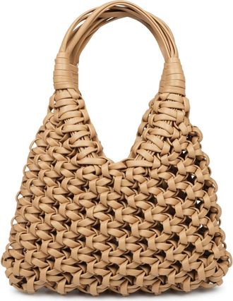 Hibourama Bags Structured Woven Leather Shoulder Bag