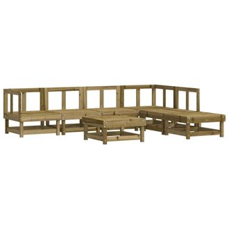 vidaXL Vidaxl - Juego De Muebles De Jard&iacute;n 7 Pzas Madera De Pino Impregnada