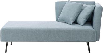 Beliani Chaise Longue Moderno Tapicer&iacute;a De Tela De Poli&eacute;ster Con Cojines Patas De Metal Div&aacute;n Derecho Verde Menta Riom