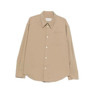 Ami Casual Shirts, male, Beige, Size: XL Pocket Shirt