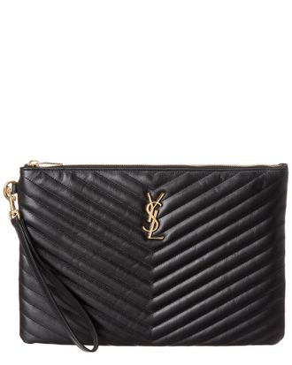 Saint Laurent Monogram Matelasse Leather Tablet Pouch