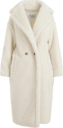 Max Mara Elegante Witte Winterjas - Dames - Mantel - Wit - M - Wol - Jassen