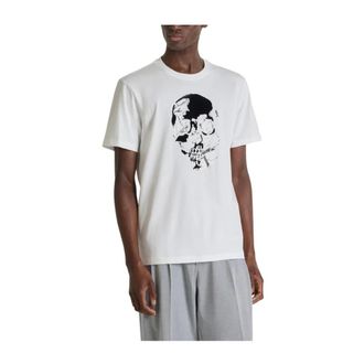 Antony Morato T-Shirts, male, Beige, Size: XL Relaxed Fit Cotton T-Shirt With Soft Skull Print