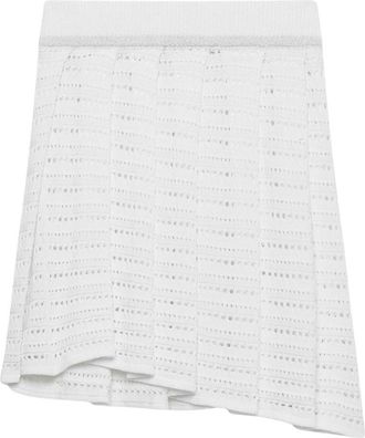 GCDS Tennis Pliss&eacute; Minirok - Dames - Korte rokken - Wit - S - Polyester - Rokken