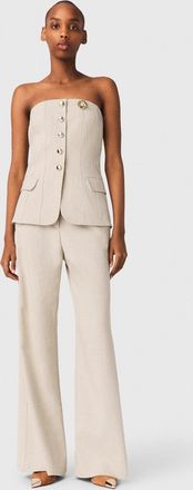 Maje Tailored Bustier Top - Beige - Maje