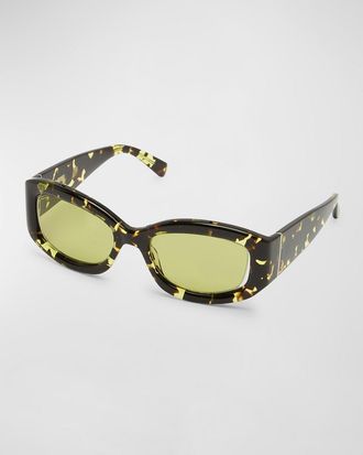 CHRISTOPHER ESBER Davies Cut-Out Acetate Rectangle Sunglasses