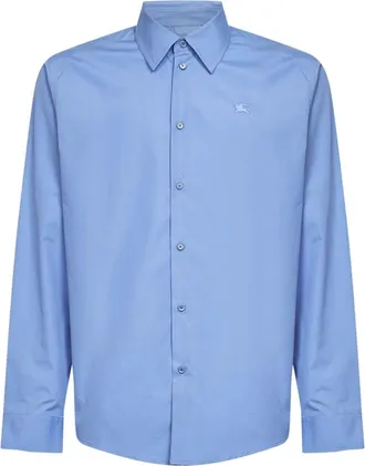 Burberry Regular Fit Katoen Poplin Overhemd - Heren - Casual Overhemden - Blauw - 2XL - Katoen - Overhemden