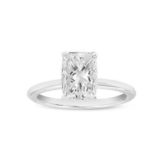 LuvMyJewelry Selene 14K White Gold Cushion Hidden Halo Lab Grown Diamond Engagement Ring - 2.35 Ct at Nordstrom, Size 7.5