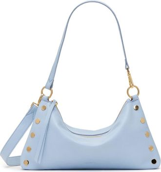 Hammitt Medium Kyle Leather Shoulder Bag in Hazy Blue/Gold at Nordstrom