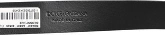 Dolce & Gabbana Mens Brown Glossy Leather Classic Metal Buckle Belt