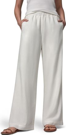 DKNY Linen Blend Pull-On Wide Leg Pants in Cream at Nordstrom, Size X-Small