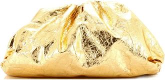 Bottega Veneta The Pouch Crinkled Metallic Leather clutch bag - Oro