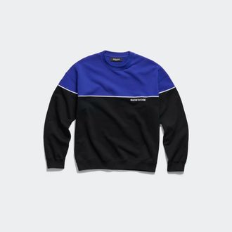 Canada Goose Dawn Colour Block Relaxed Crew (Men, Black/Azurite Blue, S)