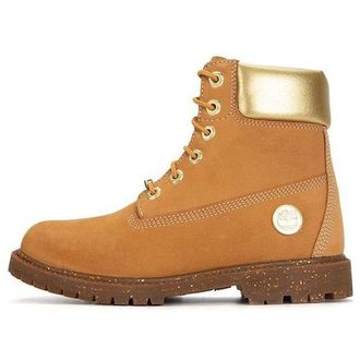 Timberland (WMNS) Timberland Heritage 6 Inch Waterproof Boots Wheat Nubuck with Gold A5RS8231