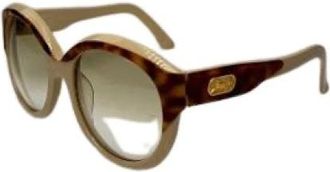 Celine Pre-owned Plastic Zonnebril - Dames - Vintage Accessoires - Beige - ONE Size - Vintage