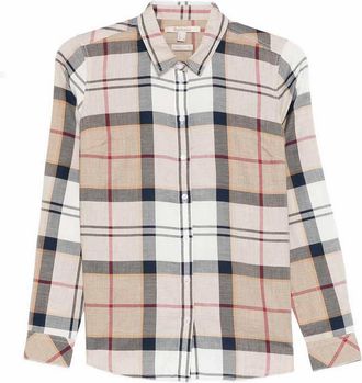 Barbour Brown Check Pattern Shirt In Cotton