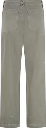 ASKK NY Paint-Splatter Cotton Trousers - Green