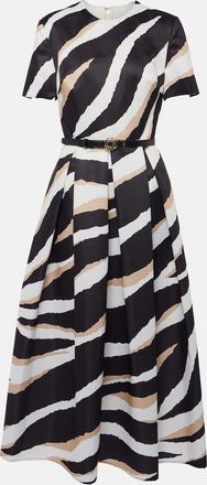 Elie Saab Printed silk-blend midi dress