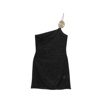 Os&eacute;ree Lumi&egrave;re Spiral One-shoulder Mini Dress