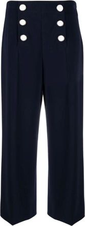 Moschino Sailor Mood Cady Broeken - Dames - Vrijetijds broeken - Blauw - 2XS - Polyester - Broeken