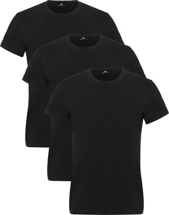 Lower East Le105 Mens T-Shirt, Black, XXL (Pack of 3)