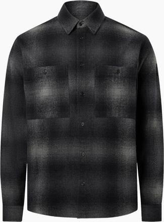 Belstaff Mens Belstaff Outpost Brushed Cotton Flannel Shirt Black - Size: 44/Regular
