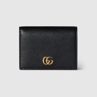 Gucci Bi-color GG Marmont Small Wallet, Black, Leather