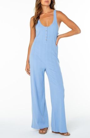 Roxy Running Tide Sleeveless Wide Leg Jumpsuit in Cornflower at Nordstrom, Size X-Large