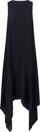 Filippa K Black Scarf Hem Asymmetrical Midi Dress