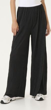 Kaffe KAiben Wide Legs Elastic Waist Trousers in Black Deep at Nordstrom, Size 6