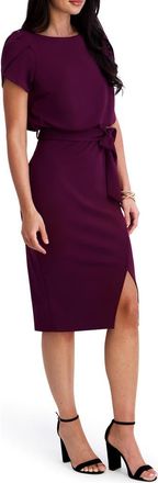 Kensie Plyr Tie Waist Midi Dress in Bordeaux at Nordstrom Rack, Size 4