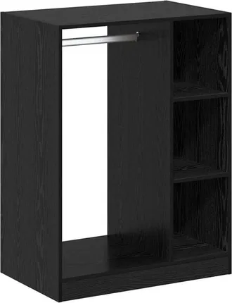 vidaXL Wardrobe with Shelf Black oak 77 x 48 x 102 cm Engineered wood Vidaxl