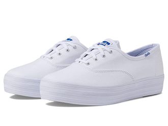 Keds The Platform Lace Up Womens Shoes White : 6.5 B - Medium, Canvas
